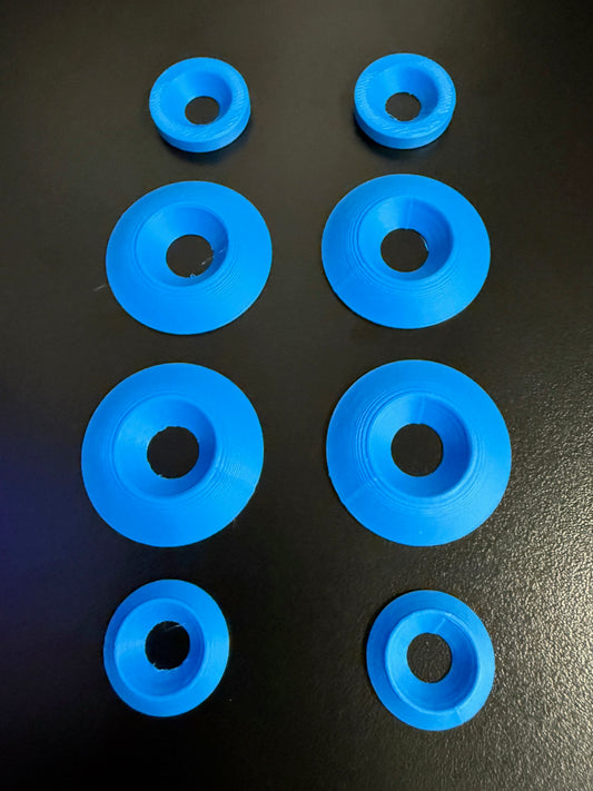 8-Piece Washer Set – 8mm & 6mm Conical + Countersunk (Custom Colors)